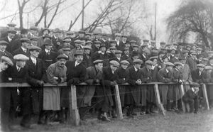 The old days – fans stand up to watch Shrewsbury at Gay Meadow