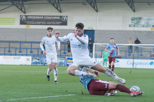 Ryan Burke being tackled by Greg Olley (Kieran Griffin)