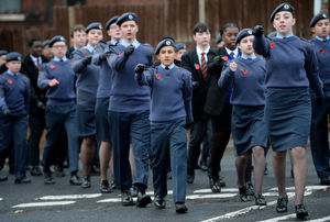 The parade for the Remembrance Sunday commemorations in Dudley