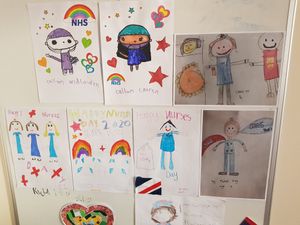 Pictures of nurses drawn by children were put up around RJAH