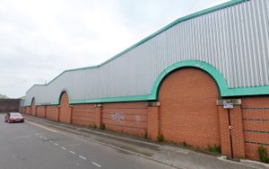 Google street view of the building before the mural was added.