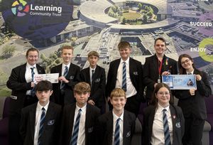 Hadley Learning Community students with their 'Ticket to Antarctica'