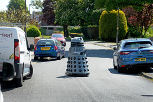 Gavin Priest patrols the street in his Dalek.