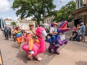 Supporting image for story: Stafford Pride 2025 in pictures: Dancing in the street and free hugs on offer as Stafford celebrates its second Pride Festival