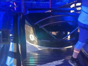 The damaged waltzer car