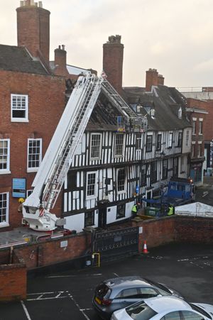 A ladder platform at Perches House, Shrewsbury