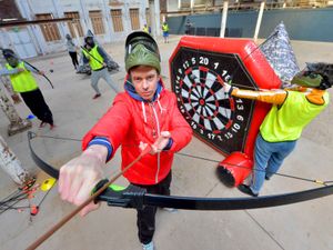 Supporting image for story: Dodge that! Tag archery comes to Shrewsbury's Flaxmill - with video and pictures