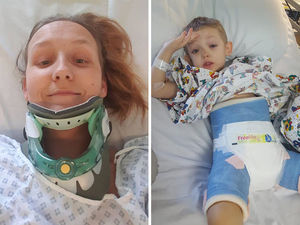 Supporting image for story: Mother and son separated for a week as hips, ribs and thigh broken in crash