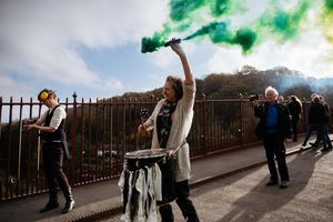 The Cop27 protest march in Ironbridge  