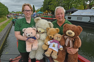 Fhi Hewitt with her father Tony Collins displaying their teddy bear collection