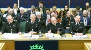 Screen grab of (left to right) Chief
Constable Mark Roberts, National Lead for Football Policing, UK Football Policing Unit, Mike O'Hara, Assistant Chief Constable, West Midlands Police, Craig Guildford, Chief Constable, West Midlands Police and Mick Wilkinson, Chief Inspector, West Midlands Police appearing before the Home Affairs Committee, for a hearing on Football Policing, at the House of Commons, London. Picture date: Tuesday January 6, 2026. PA Photo. Photo credit should read: House of Commons/UK Parliament/PA Wire