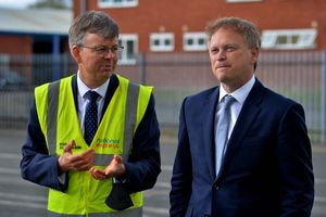 National Express UK MD Tom Stables with Transport Secretary Grant Shapps