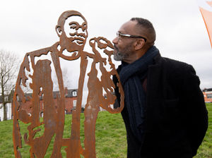 Supporting image for story: ‘It’s got my cheeks!’ - Lenny loves local 'national heroes' sculpture