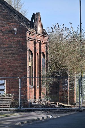 Firecrews had to use hydraulic platforms to tackle the blaze, removing roof tiles to identify any potential hotspots