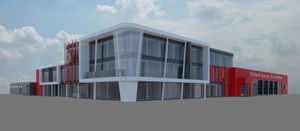 Computer-generated images illustrate how the fire station will look