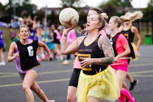 Netball for Dulcie at Chalton School, In Picture: Ravens (in black) vs Stays..