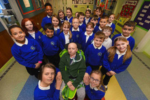 Supporting image for story: Video and pictures: Big day for poorly Telford schoolboy Matthew as he visits his class