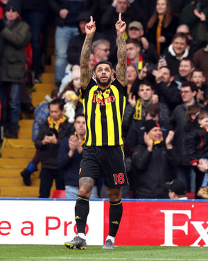 Andre Gray celebrates
