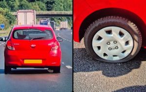Flat tyre on M6
