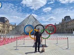 Supporting image for story: Meet the West Midlands Police officer and his trusty spaniel who have been deployed to Paris to assist with the Olympic Games