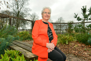 Pauline Hodgetts in the peace garden she helped to create in Horseley Road cemetery, Tipton