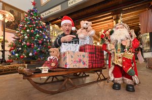 Old Mill Antiques, Bridgnorth and plenty of interesting finds for Christmas, including this sledge. Staff member: Kevin Sharp.