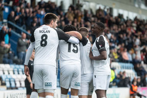 AFC Telford United celebrating Nathan Blissettâs goal.