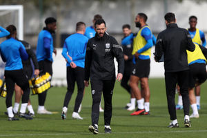 Carlos Corberan strides across the training field (Photo by Adam Fradgley/West Bromwich Albion FC via Getty Images).