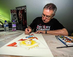 Barry Kitson, an artist from Norfolk, gave demonstrations