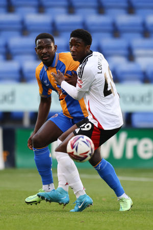Toto Nsiala of Shrewsbury Town and Aaron Loupalo-Bi of Fulham U21  (AMA)