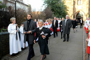 Baroness Rachael Heyhoe-Flint after the service