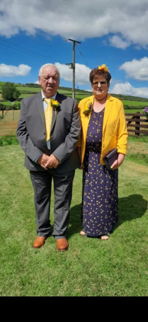 Happy 70th birthday to the sheep forman of the show Phillip Evans Lwynbrain with show treasurer Wendy Evans