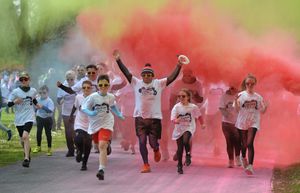 Lingen Davies Charity Colour Run on the Sansaw Estate, Hadnall..