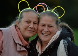 Taking part in Acorns Glow Walk, at Walsall Arboretum, Zoe Hutchinson, and Lorretta Ebbans