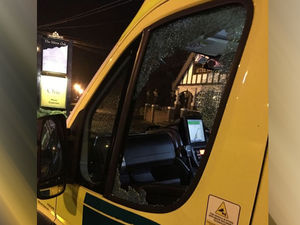 Supporting image for story: Yob throws stone through ambulance window delaying treatment for elderly man