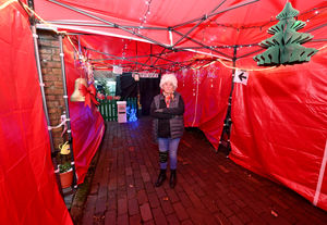 Sharon Felton, of Darlaston All Active, in the garden grotto area where the decorations were removed