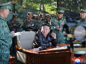 Supporting image for story: North Korea’s Kim again threatens to use nuclear weapons against South Korea, US