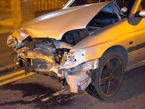 Supporting image for story: IN PICTURES: Road closed after Wolverhampton collision involving police car