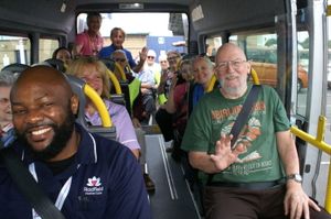 Caption: The group set off for their sailing experience.
