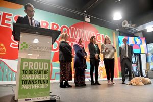 Speeches at the opening event. Photo: Steve Leath