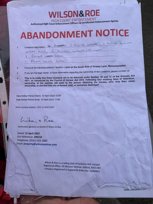 The abandonment notice that was issued to Wendy by the enforcement firm on April 12