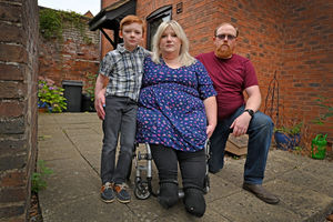 Sam Davies, husband Trev and son George, aged seven, are set to end up homeless