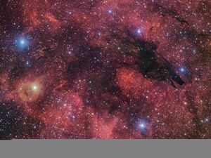 Supporting image for story: New image captures a ‘dark wolf’ in the cosmic sky