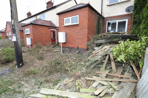 Environmental damage in Sandpits Avenue, Ludlow.
Contractors have caused uproar by cutting trees in the area during the nesting season.
Picture by Phil Blagg Photography.
PB111-2024