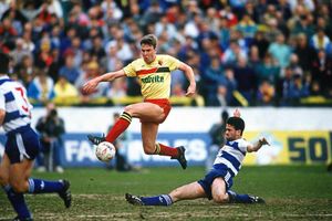 Kenny Jackett takes on the QPR defence back in 1988.
