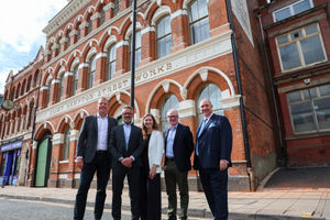 From left: John Heath of Great Hampton Street Button Works Limited, Jamie Davis, head of contracts at Kavannagh Construction, Sarah Edwards from BPN Architects, Richard Parker, Mayor of the West Midlands and Richard Whitehouse, director of Hanehouse