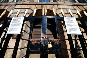 The gates are now padlocked but Staffordshire County Council is still maintaining the building