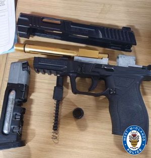 The imitation firearm recovered by police. Photo: West Midlands Police