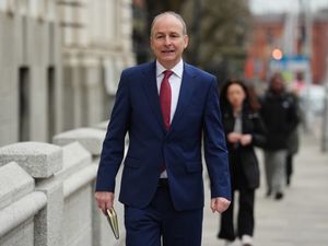 Micheal Martin walks to a Cabinet meeting in Dublin