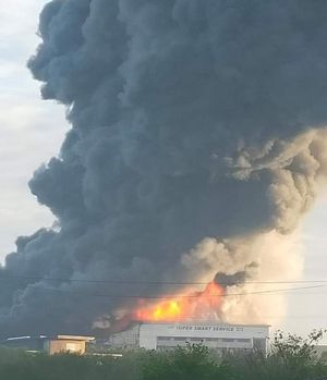 A huge smoke plume was seen over Cannock